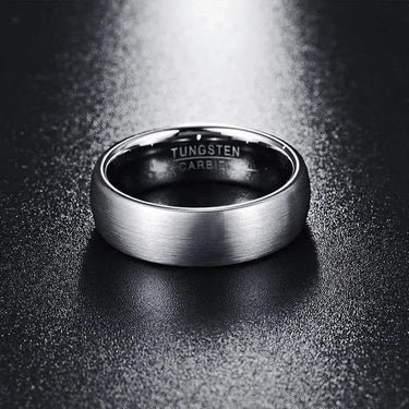 7mm Brushed Silver Tungsten Wedding Ring